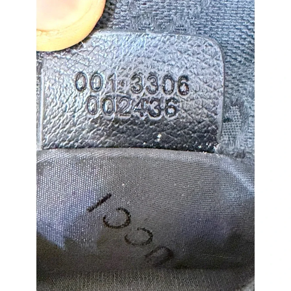 Gucci GG Monogram Canvas Waist Bag Black Belt Bag 001-3306 002436 Vintage Italy